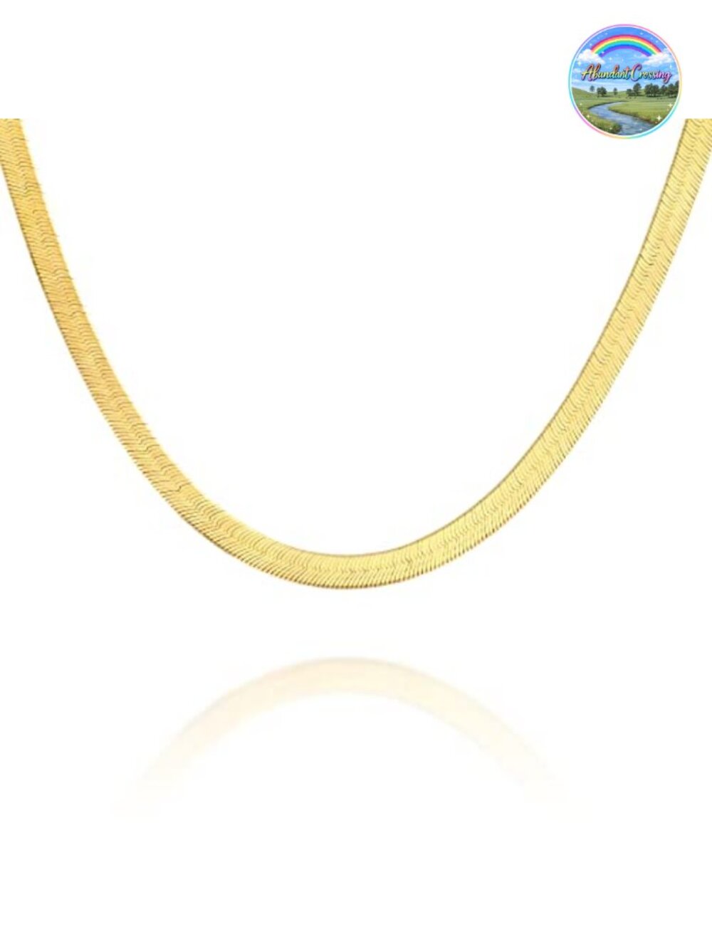 22K Gold Plated Sterling Silver Herringbone Chain Necklace Unisex